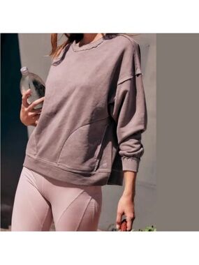 Free People Movement Metti Crew Sweatshirt Washed Mauve